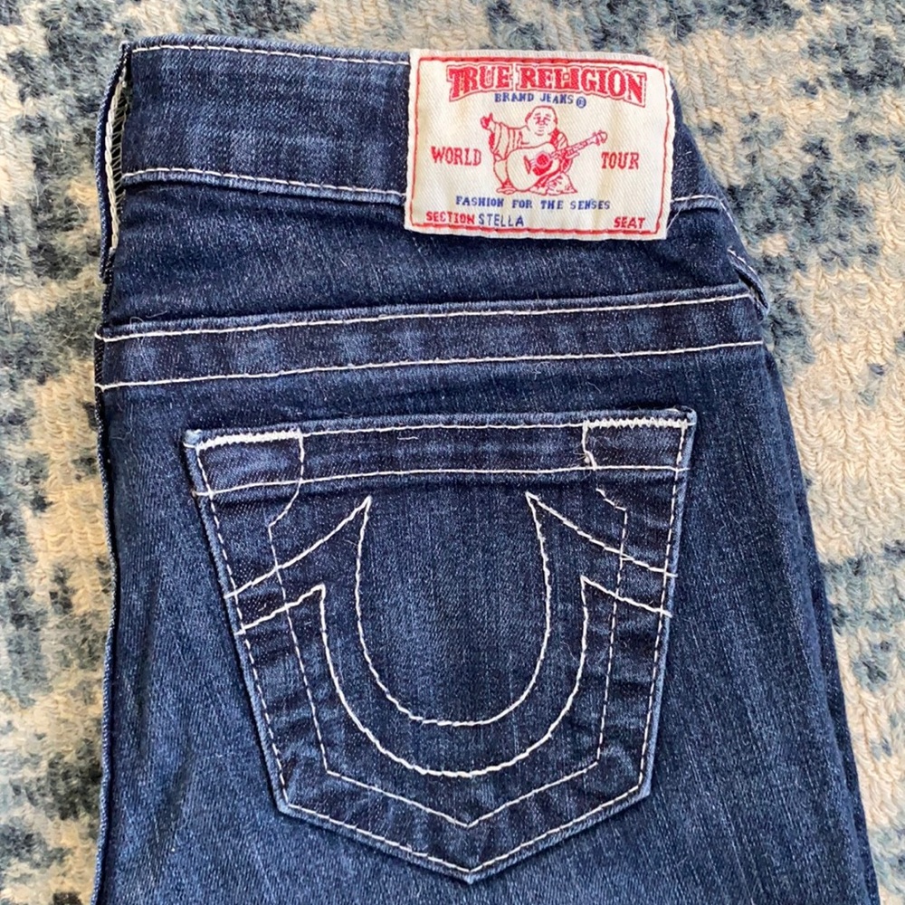 TRUE RELIGION Dark Wash Low Rise Jeans